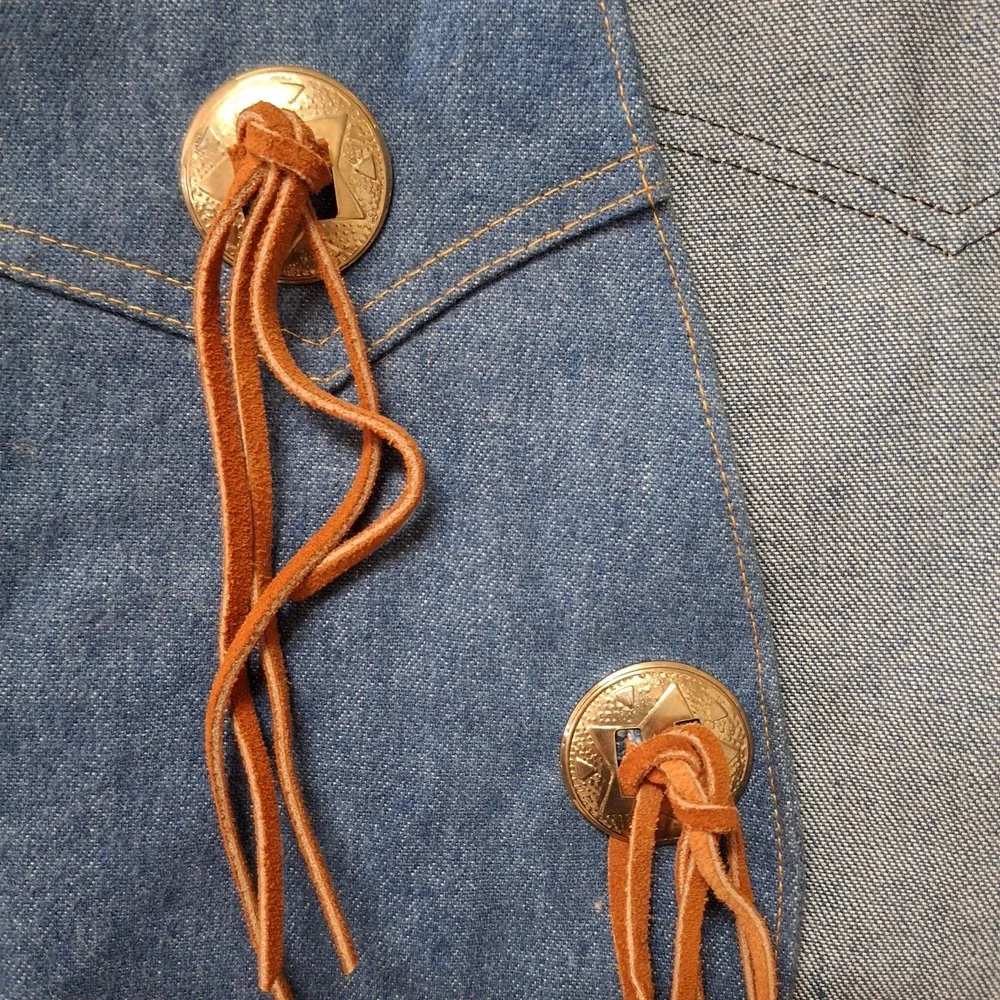 Unbranded Boy's Small Blue Denim‎ Vest Western Cowboy Rodeo Theater Costume Play